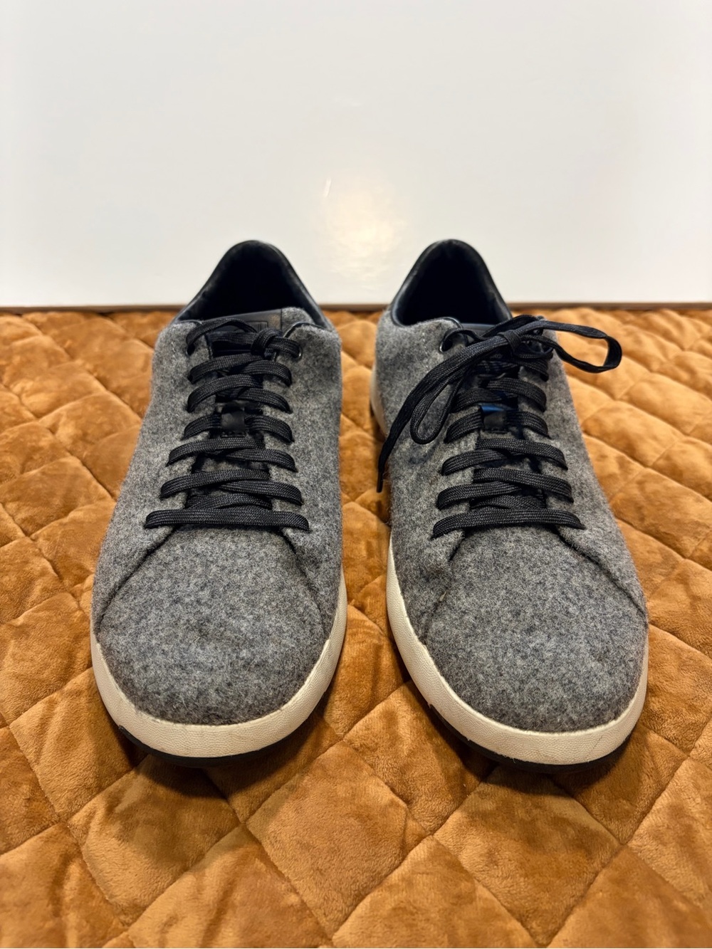 Cole Haan Grandpro Gray Wool Casual Sneakers with Black Laces